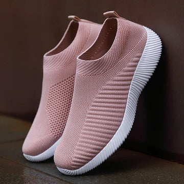 Womens Pink Slip On Trainers Stylishoe