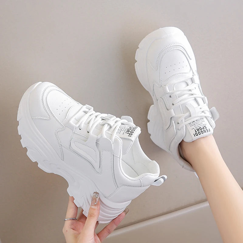 Womens White Platform Trainers Stylishoe