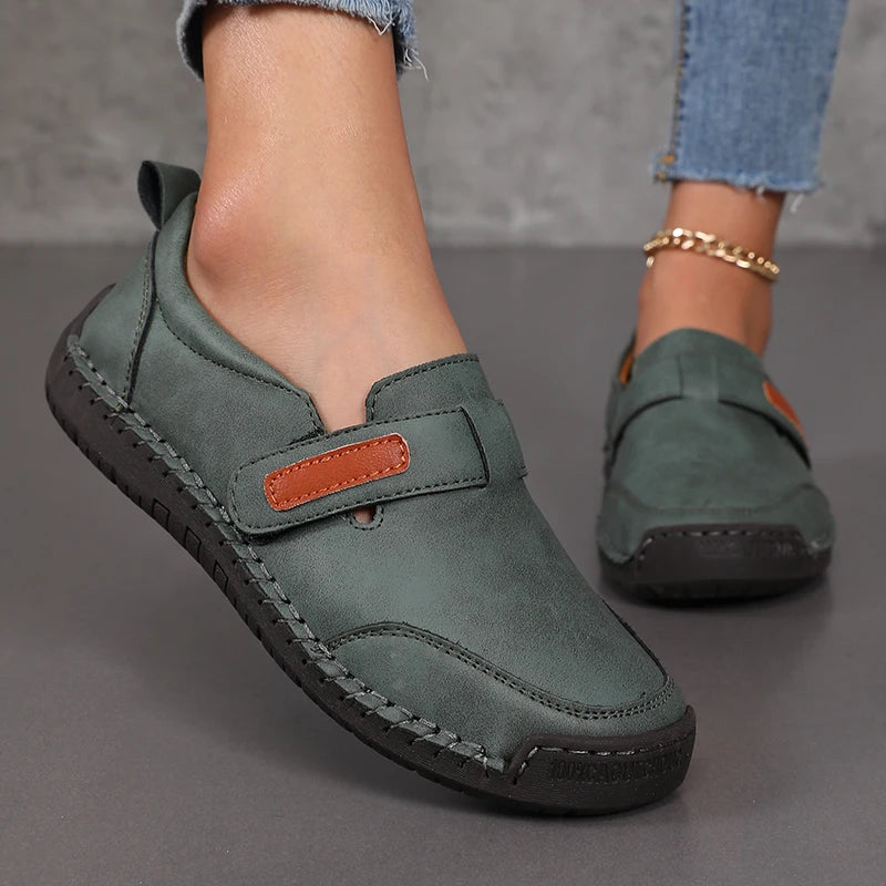 Womens Leather Slip On Loafers Stylishoe