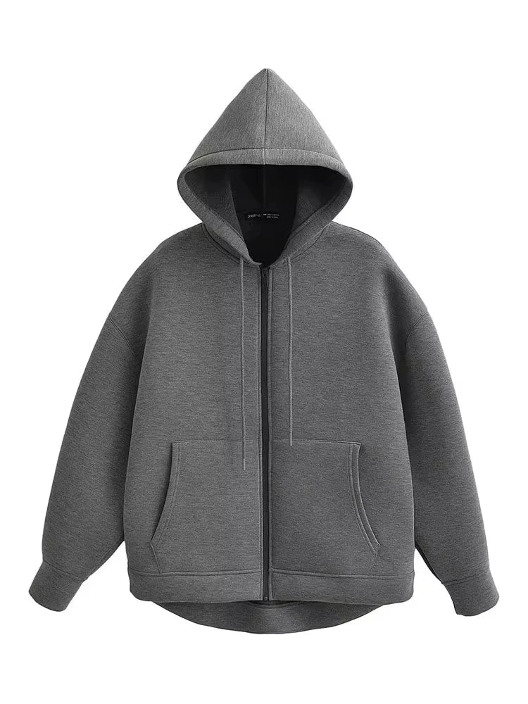 Oversized Zip Hoodie Coat  Stylishoe